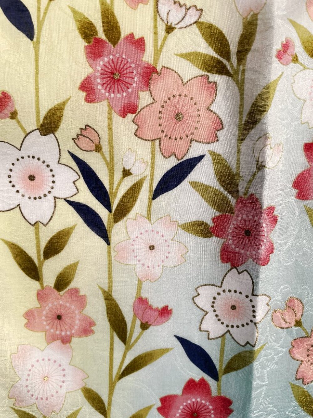 NWT Yukiko Hanai Cherry Blossom Cotton Scarf 19" x 19.5" - Picture 7 of 13